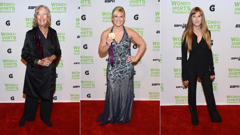 Illustration for article titled Gold Medals and Gold Dresses at the Salute to Women in Sports Gala